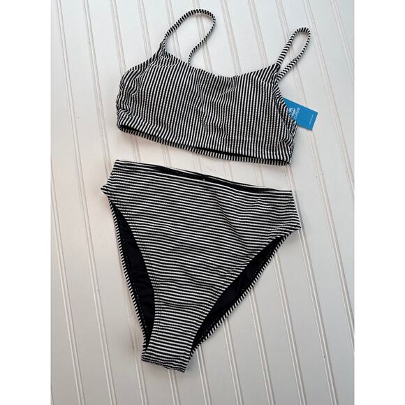 NWT Cupshe Scoop Neck Bikini Top & High-Cut Bottoms Set 2 PC Swim Bundle Size M - Picture 6 of 11